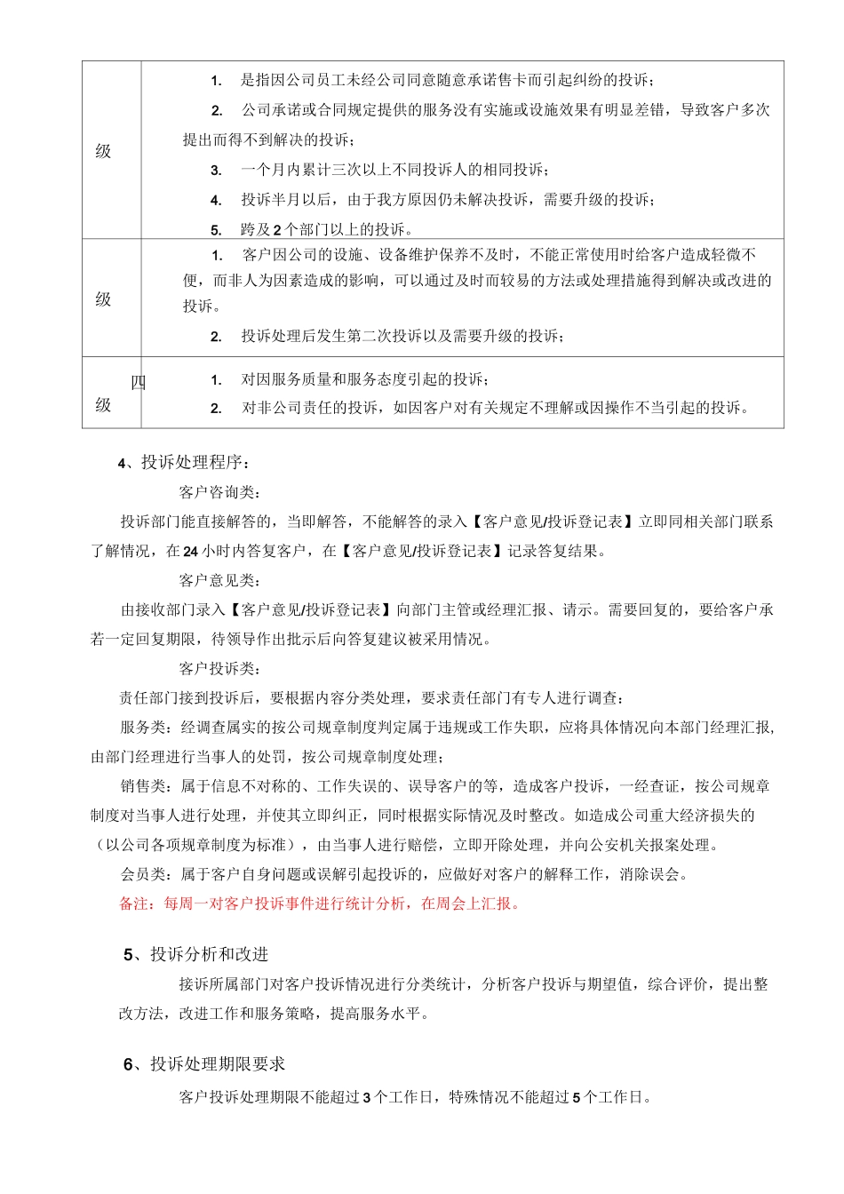 客户投诉处理管理制度(包含流程及客户投诉表)_第2页