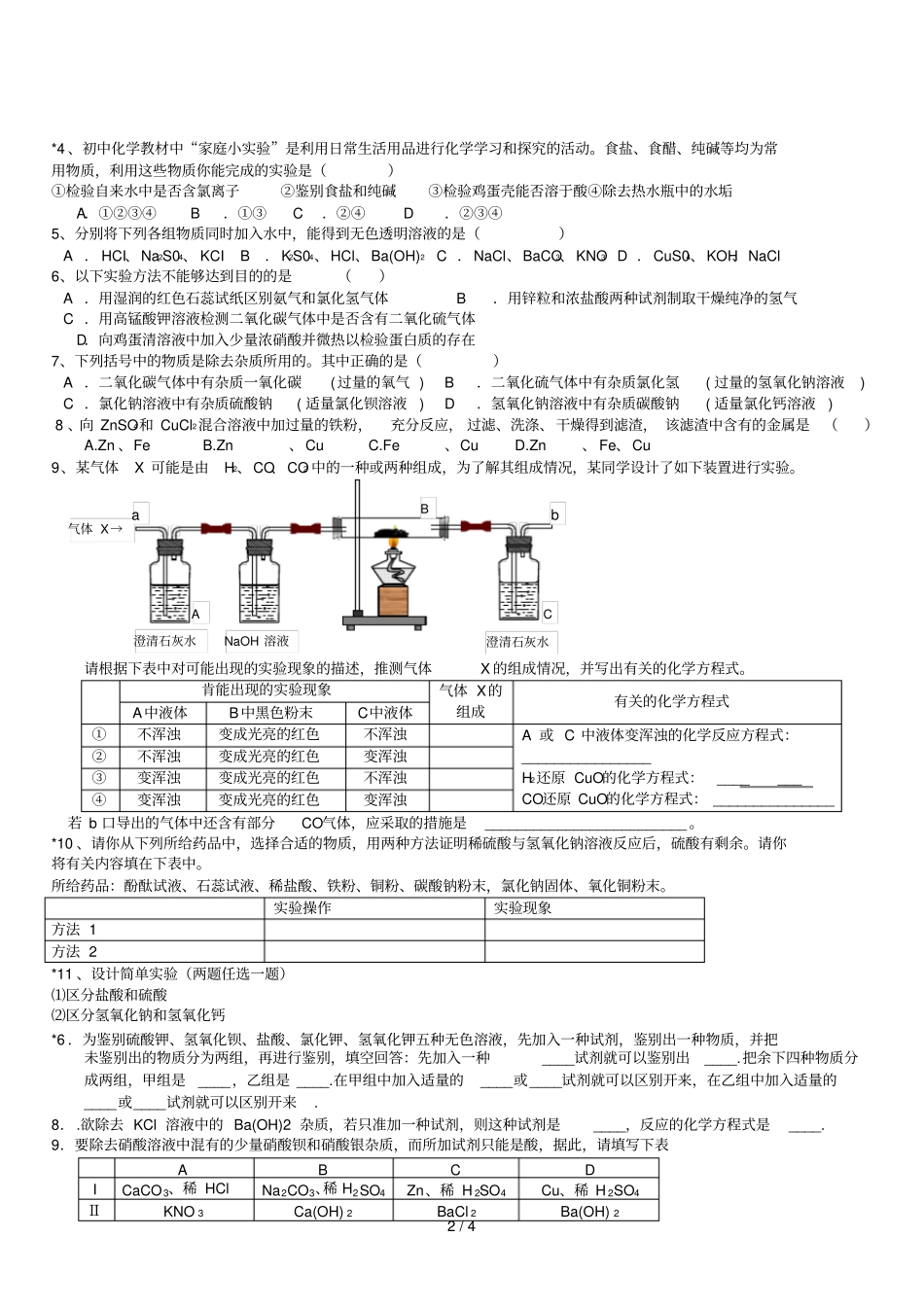专题十物质的鉴别和分离_第2页