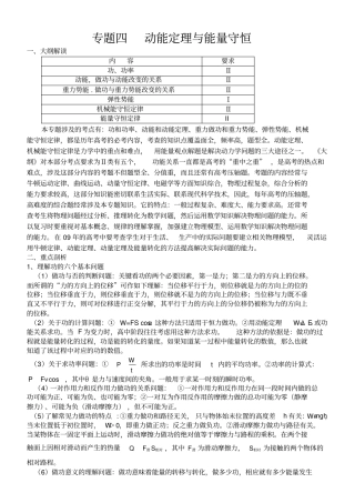 专题四动能定理与能量守恒