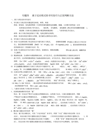 专题四离子方程式的书写与判断