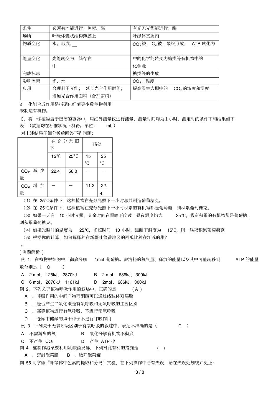 专题四细胞的能量供应和利用_第3页