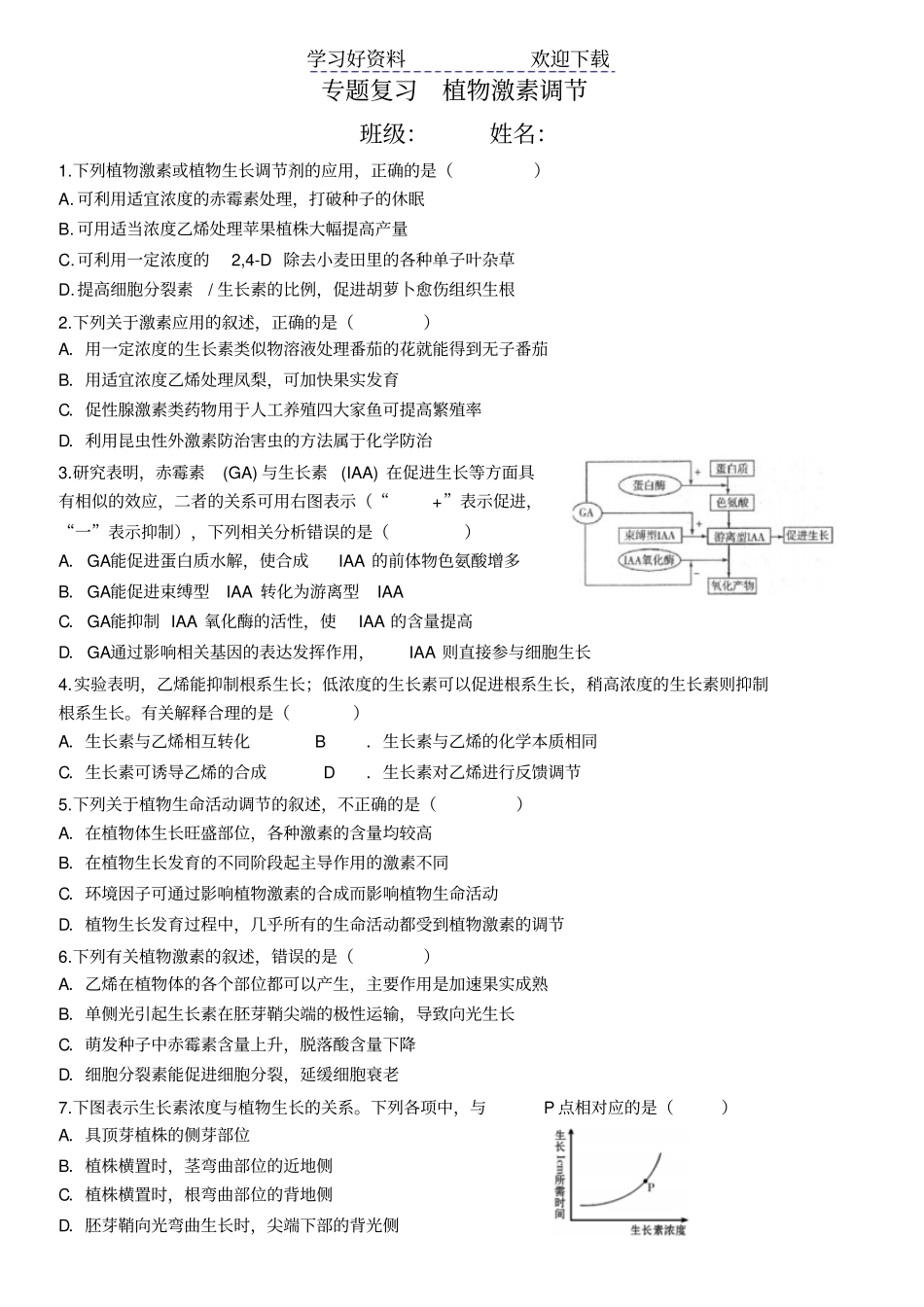 专题复习植物激素调节_第1页