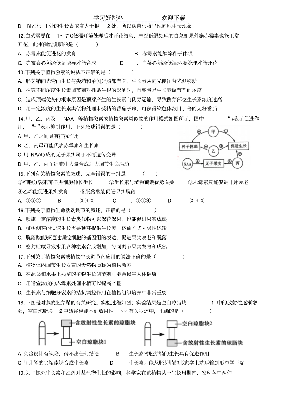 专题复习植物激素调节_第3页