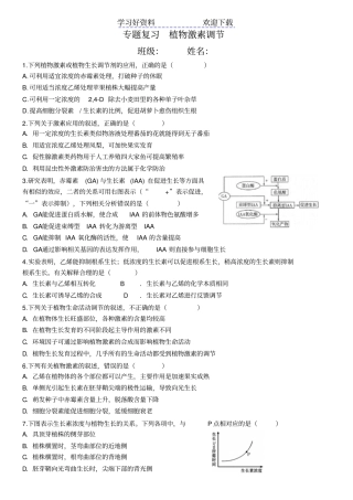 专题复习植物激素调节