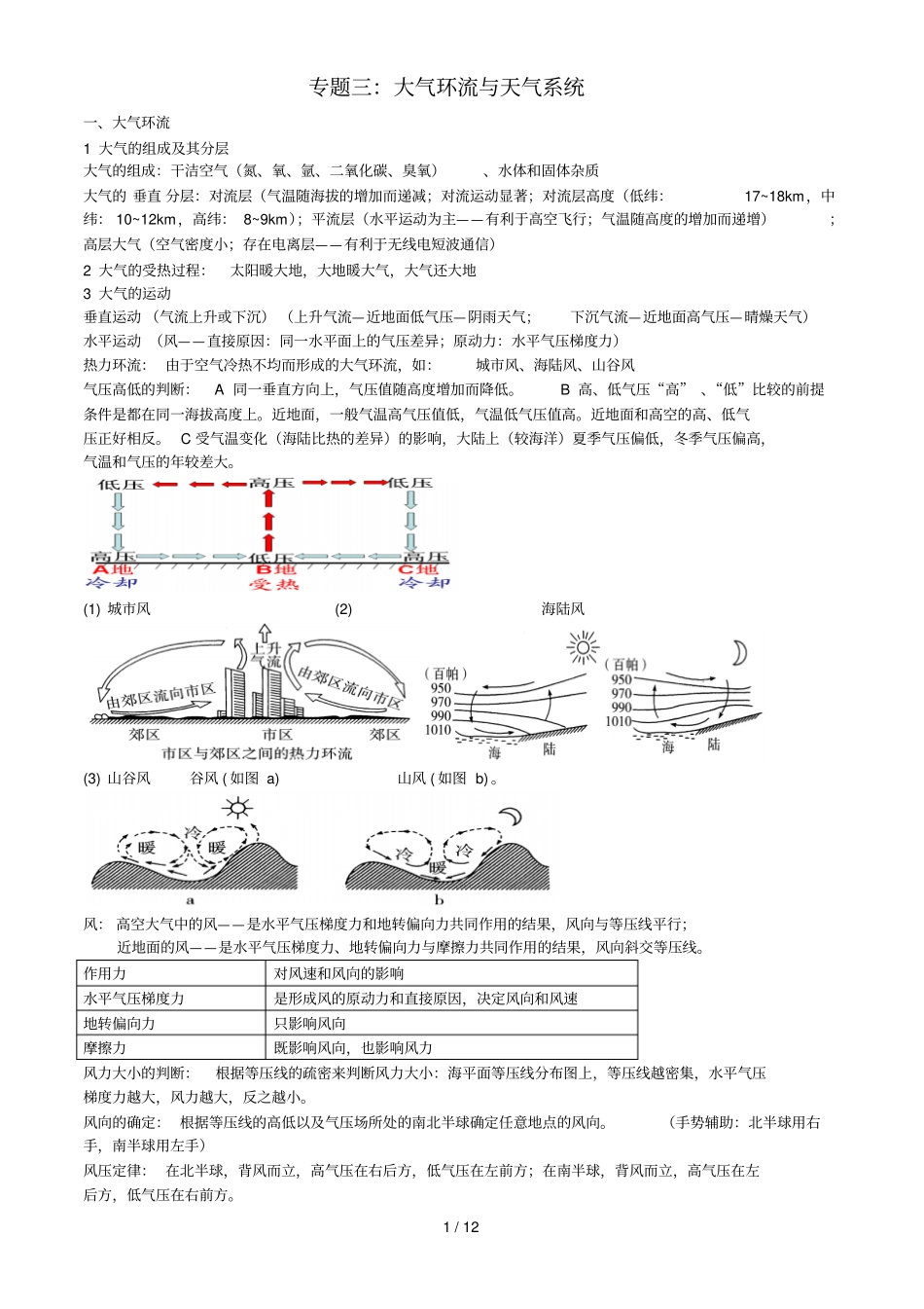 专题大气环流与天气系统_第1页