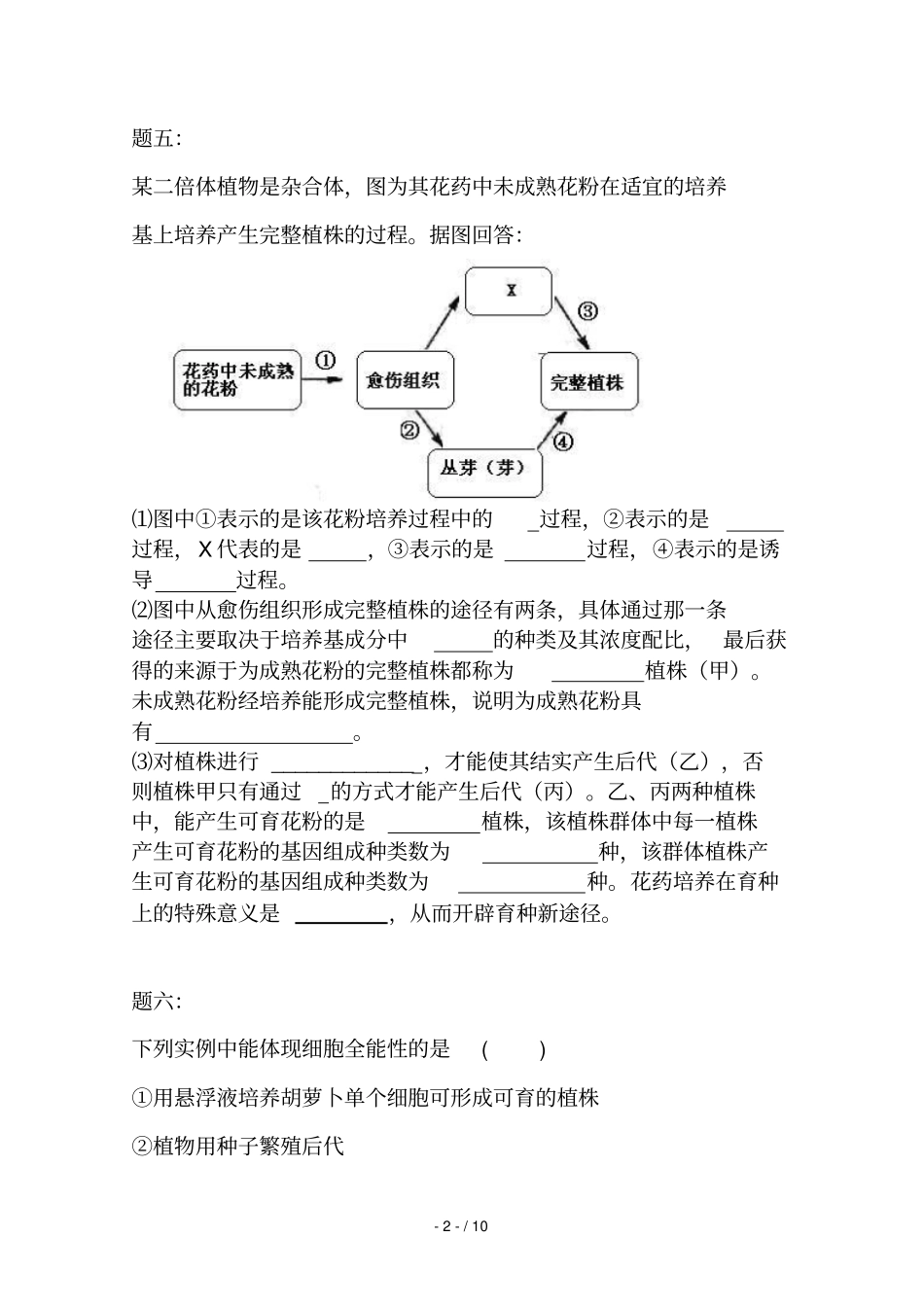 专题植物细胞工程后练习及详解_第3页
