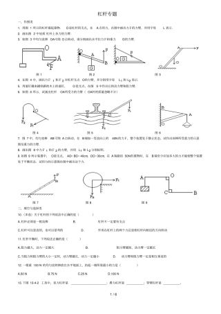 专题杠杆与滑轮