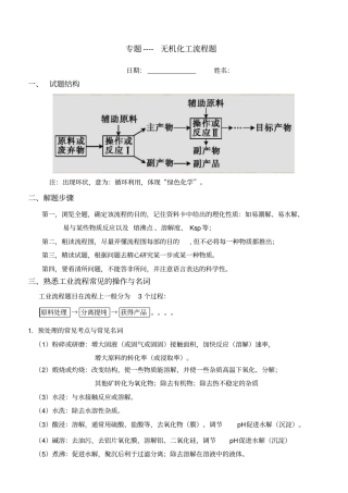 专题：工艺流程题-简版剖析
