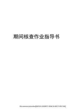 期间核查作业指导书精选版