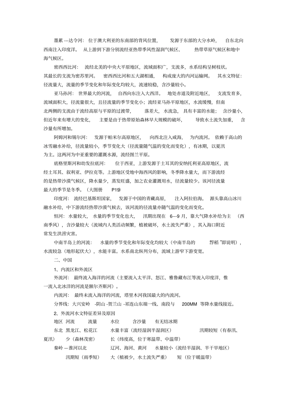 世界主要河流的水文特征_第2页