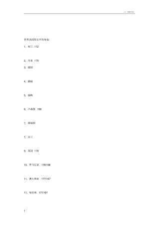 世界各国男女平均身高