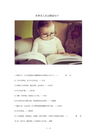 世界名人名言精选句子