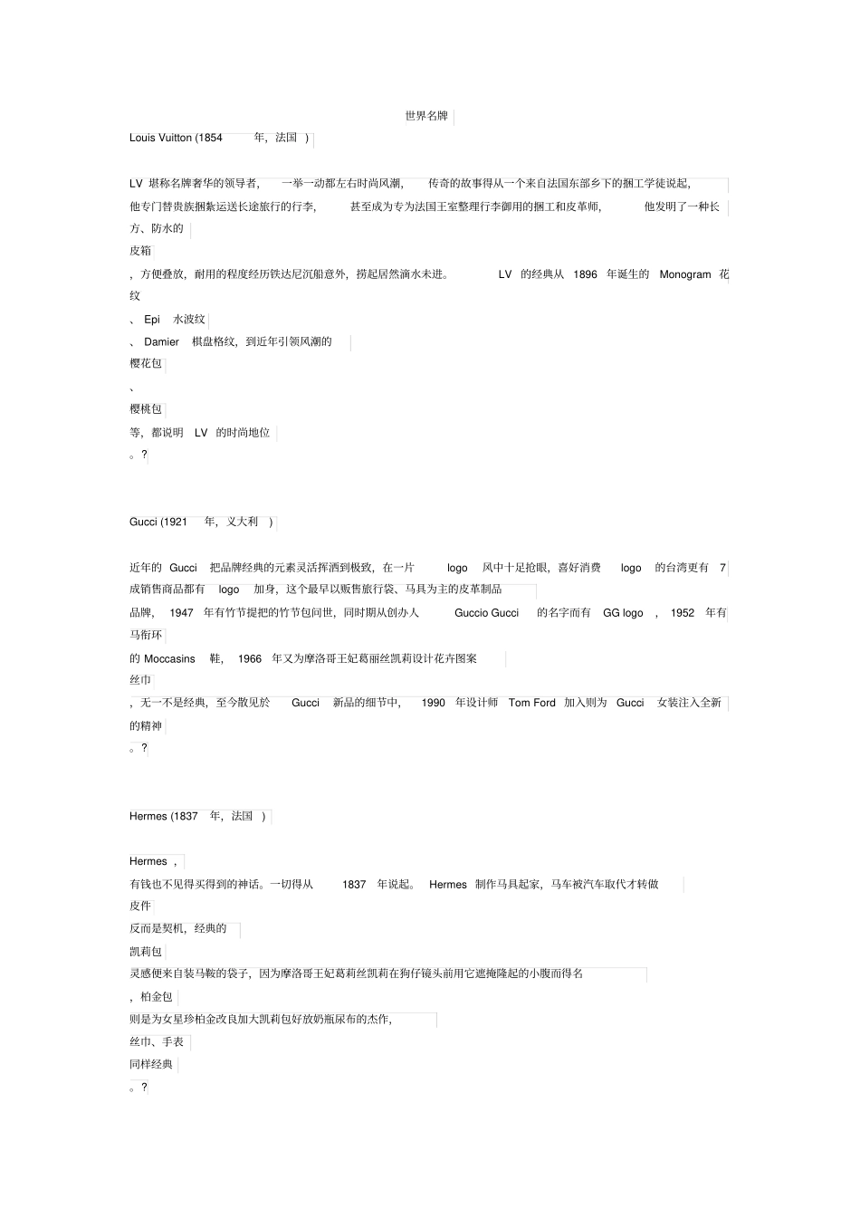 世界名牌大全_第1页