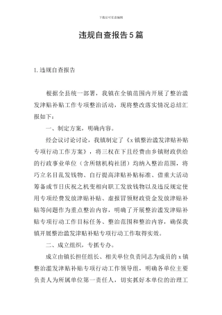 违规自查报告5篇