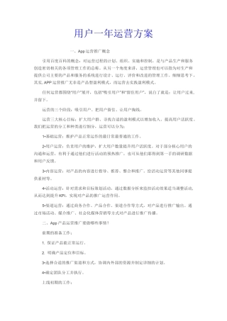用户一年运营方案