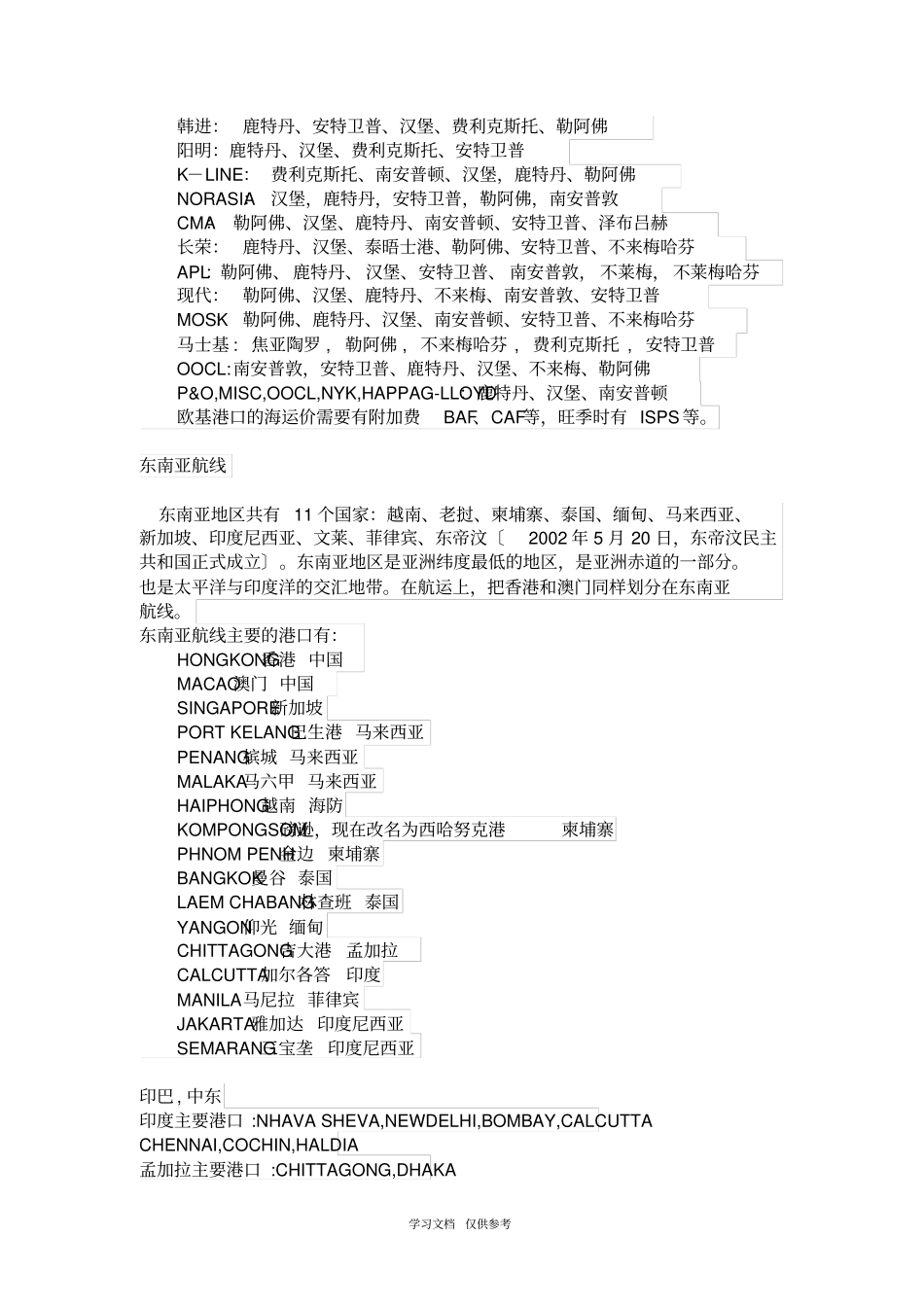 世界航线与港口介绍_第3页