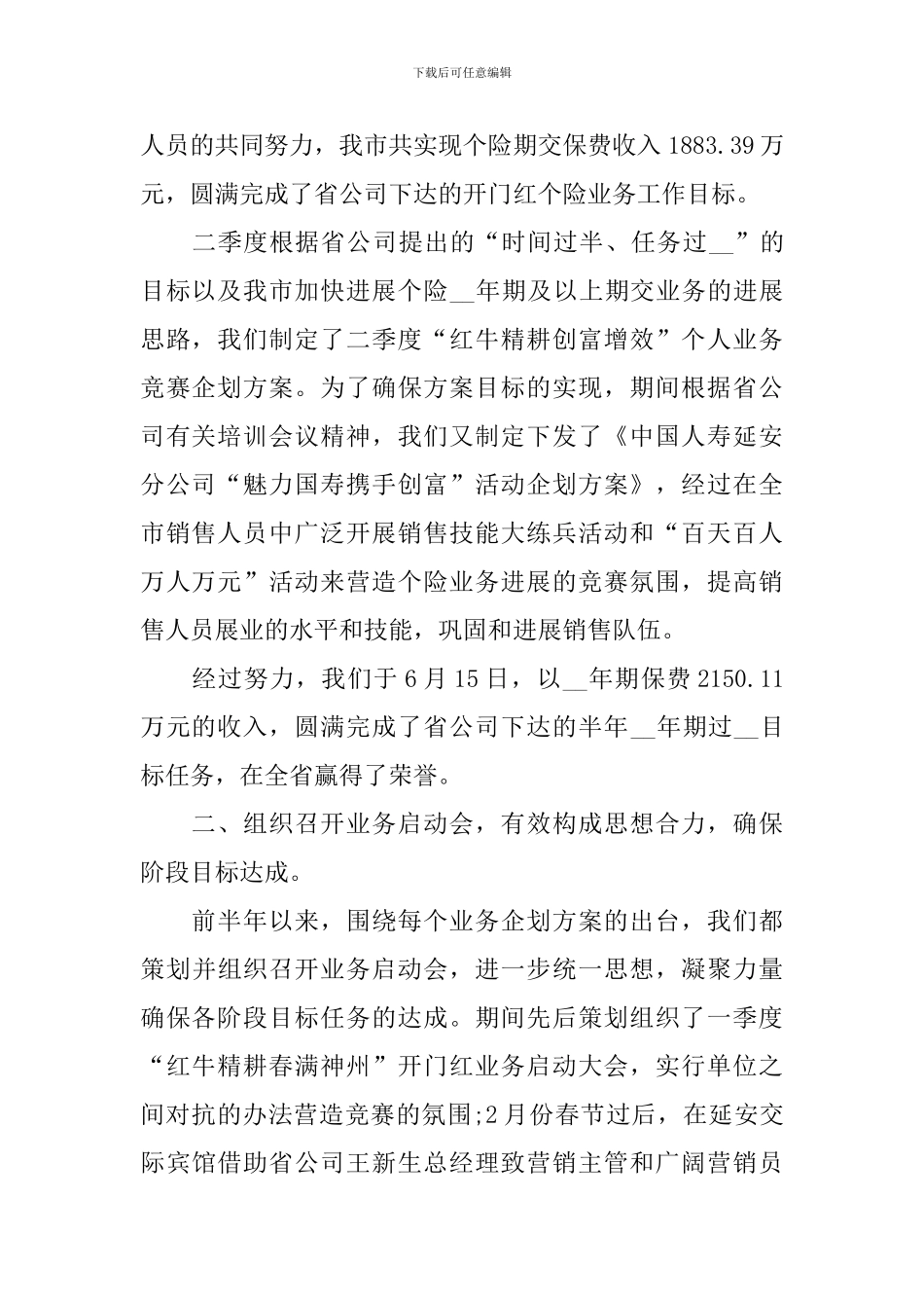 销售部2024年个人工作总结_第2页