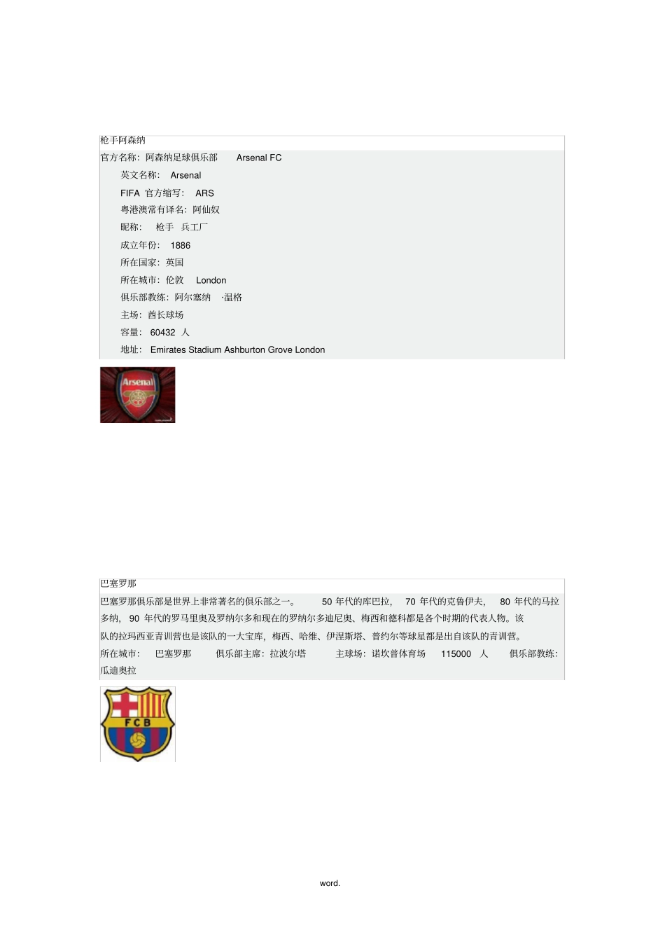 世界著名足球俱乐部精选_第2页