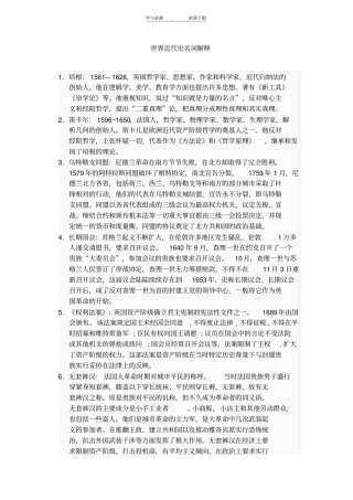 世界近代史名词解释