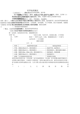 高中地理-世界地理知识点