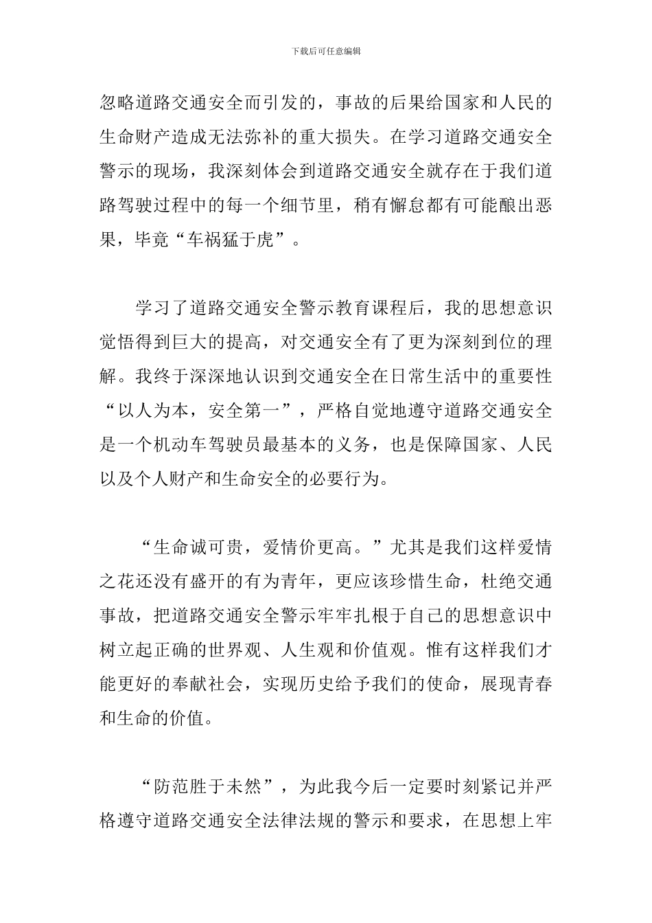 马路交通事故案例心得体会范本5篇_第3页