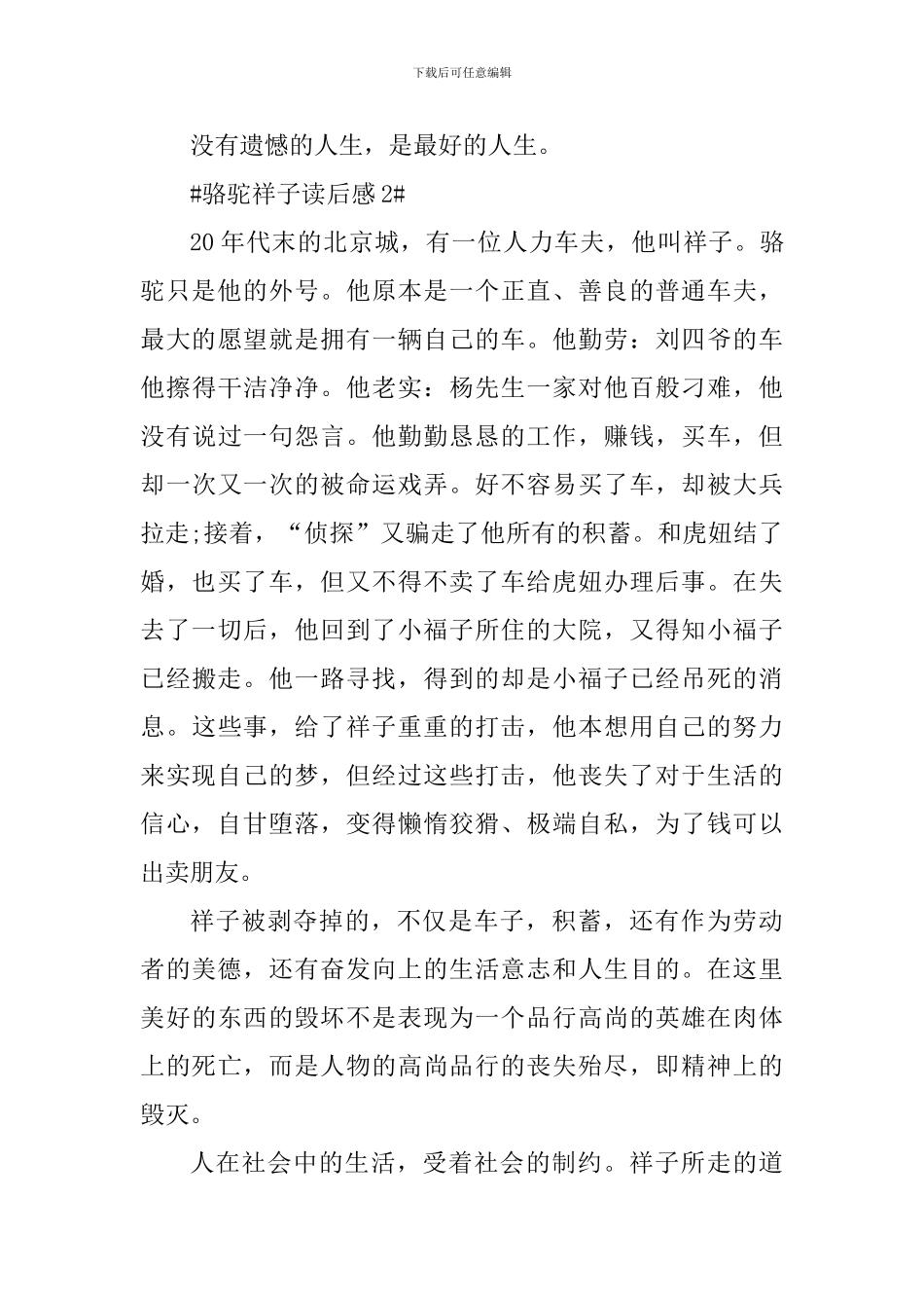 骆驼祥子读书心得体会600字初中_第3页