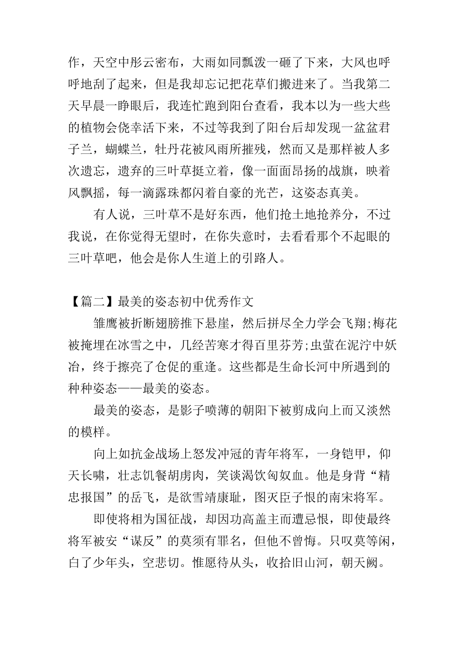 最美的姿态初中优秀作文_第2页