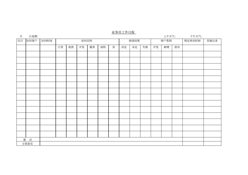 业务员工作日报表1_第1页