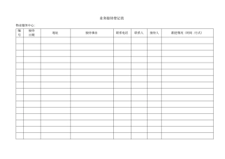 业务接待登记表