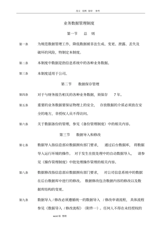 业务数据管理制度汇编