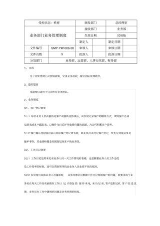 业务部团队管理制度超实用