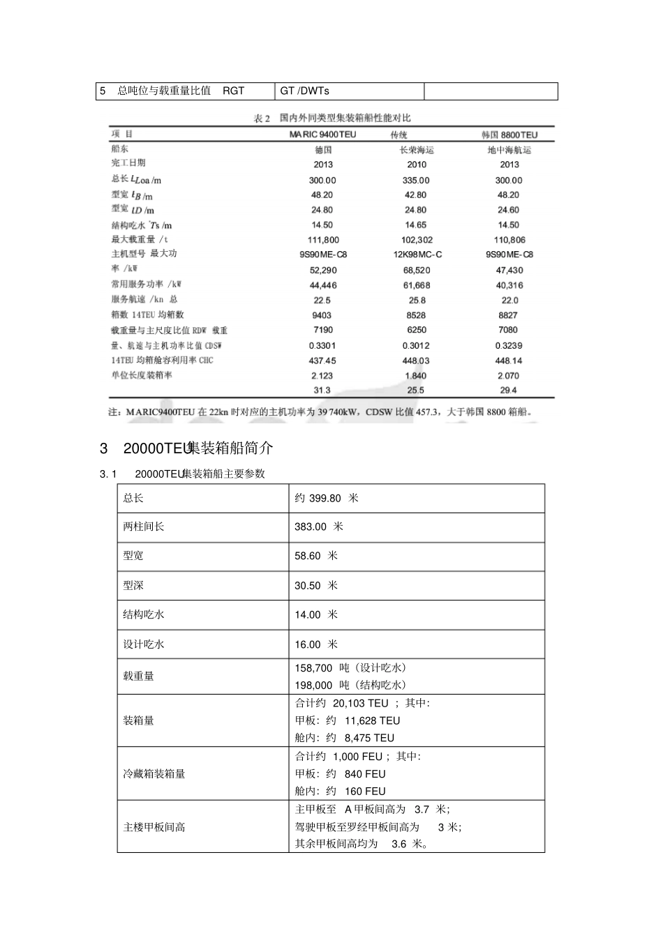 两万箱集装箱船技术经济评价指标分析及论证分析_第3页