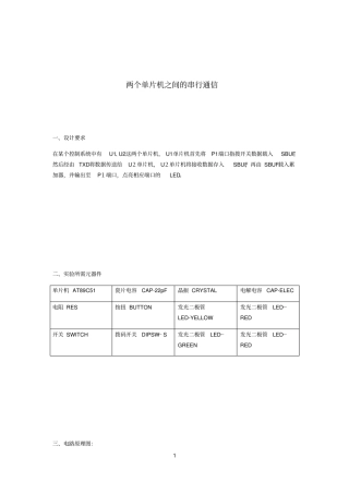 两个单片机之间的串行通信