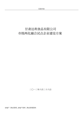 两化融合试点企业建设方案达利