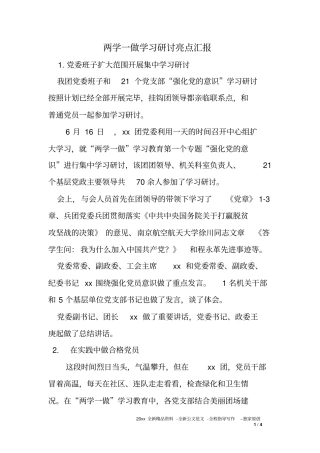 两学一做学习研讨亮点汇报