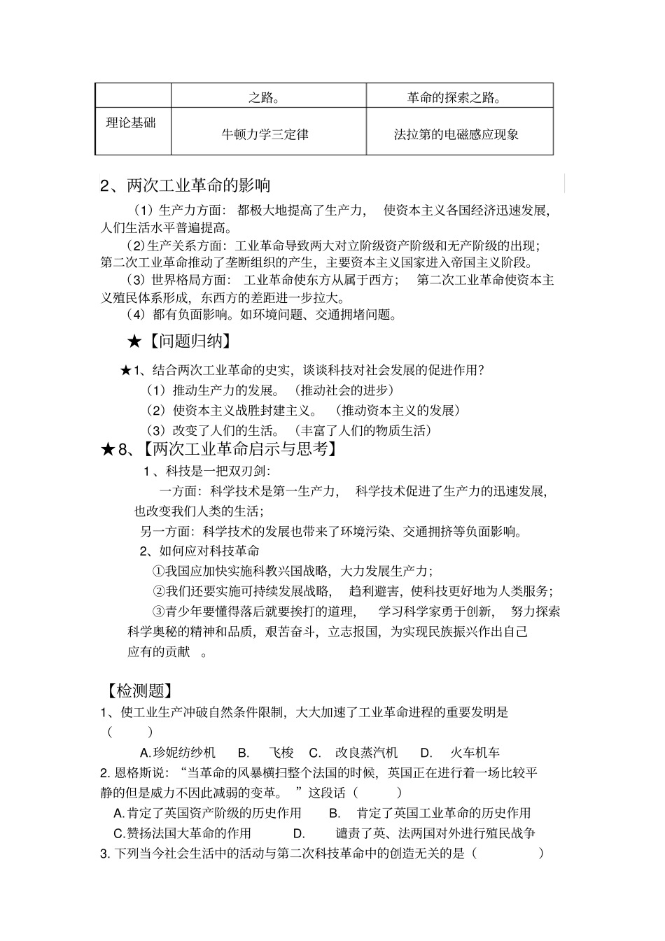 两次工业革命知识点总结_第2页