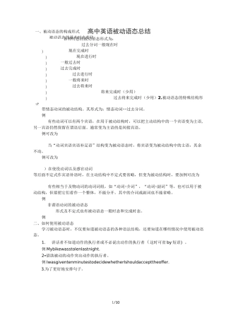 高中英语被动语态讲解与练习(含标准答案)