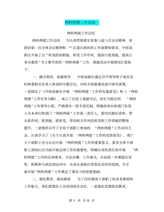 两转两提工作总结【可编辑版】