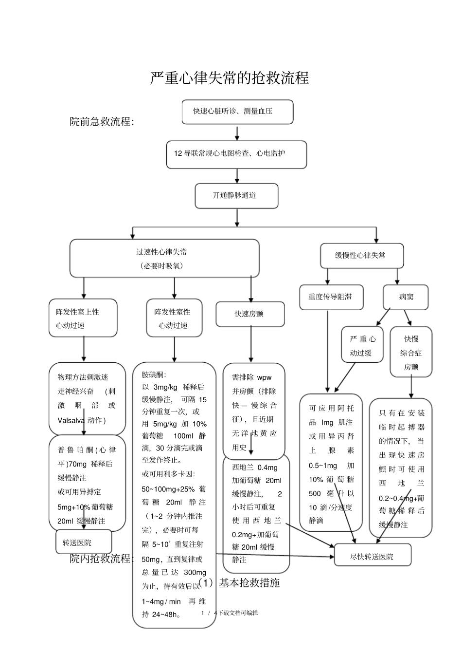 严重心律失常的抢救流程_第1页