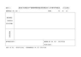 严重精神障碍管理治疗工作督导表格