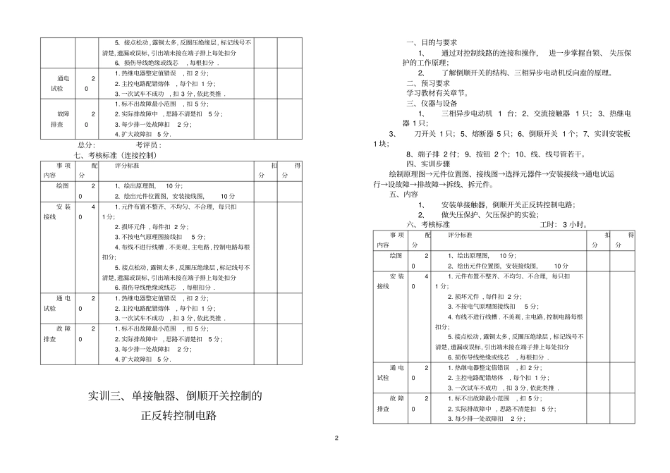 中专电气控制实训大纲与考核标准_第2页