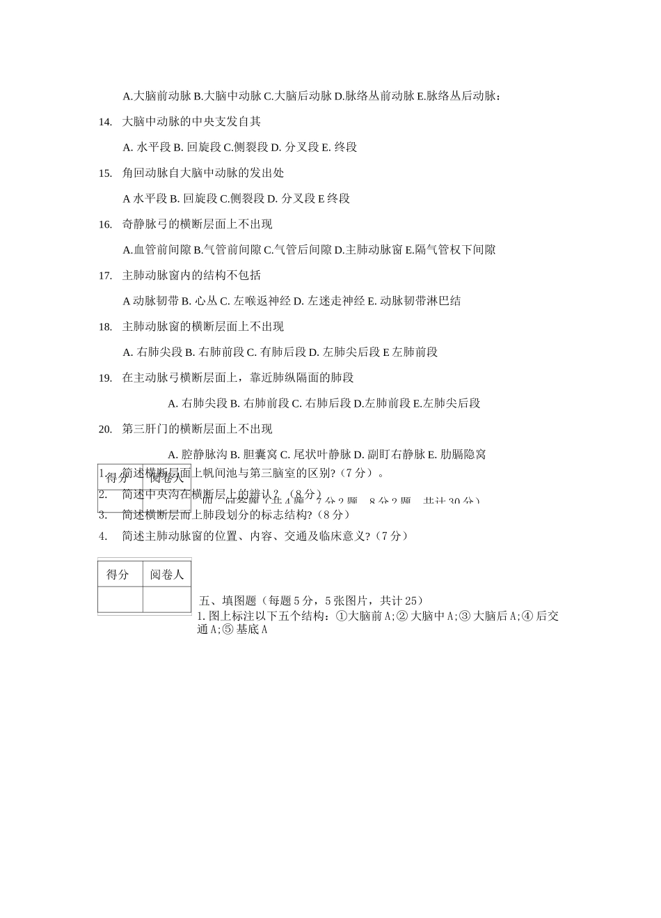 《 断层解剖学》试题_第3页