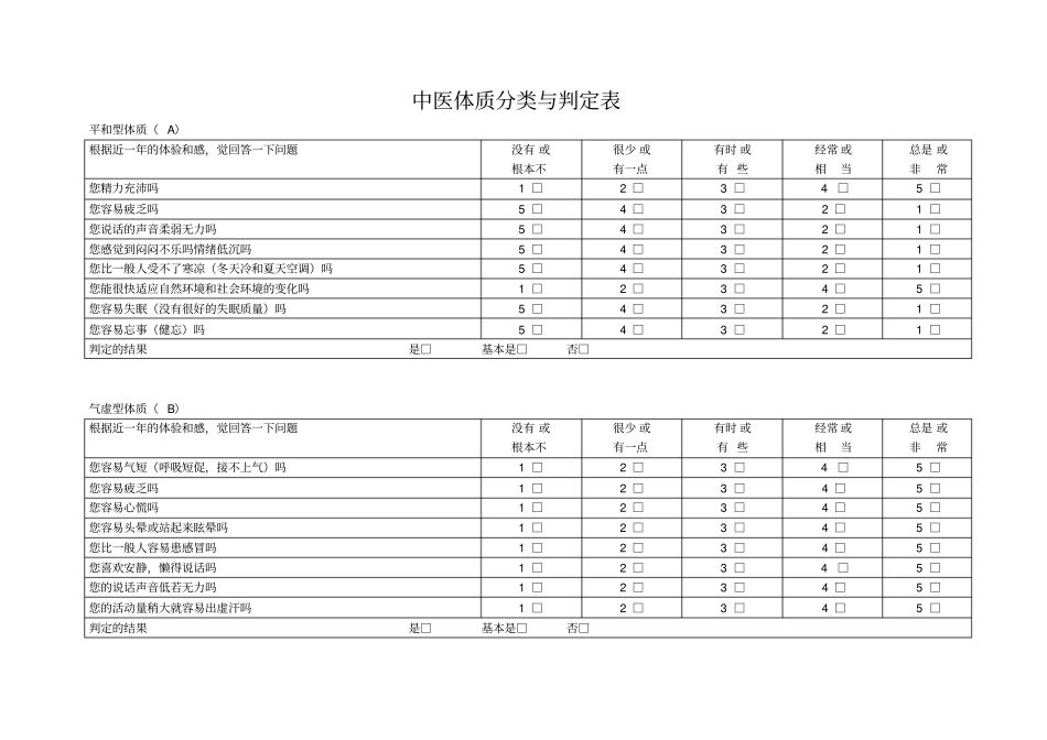 中医体质辨识分析量表_第1页