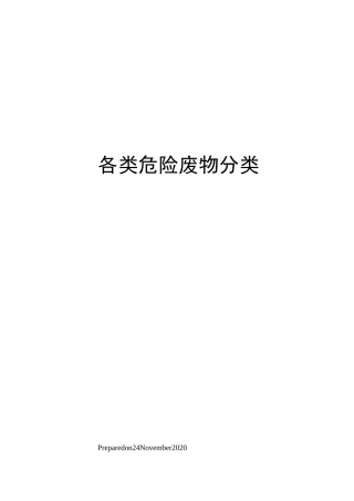 各类危险废物分类