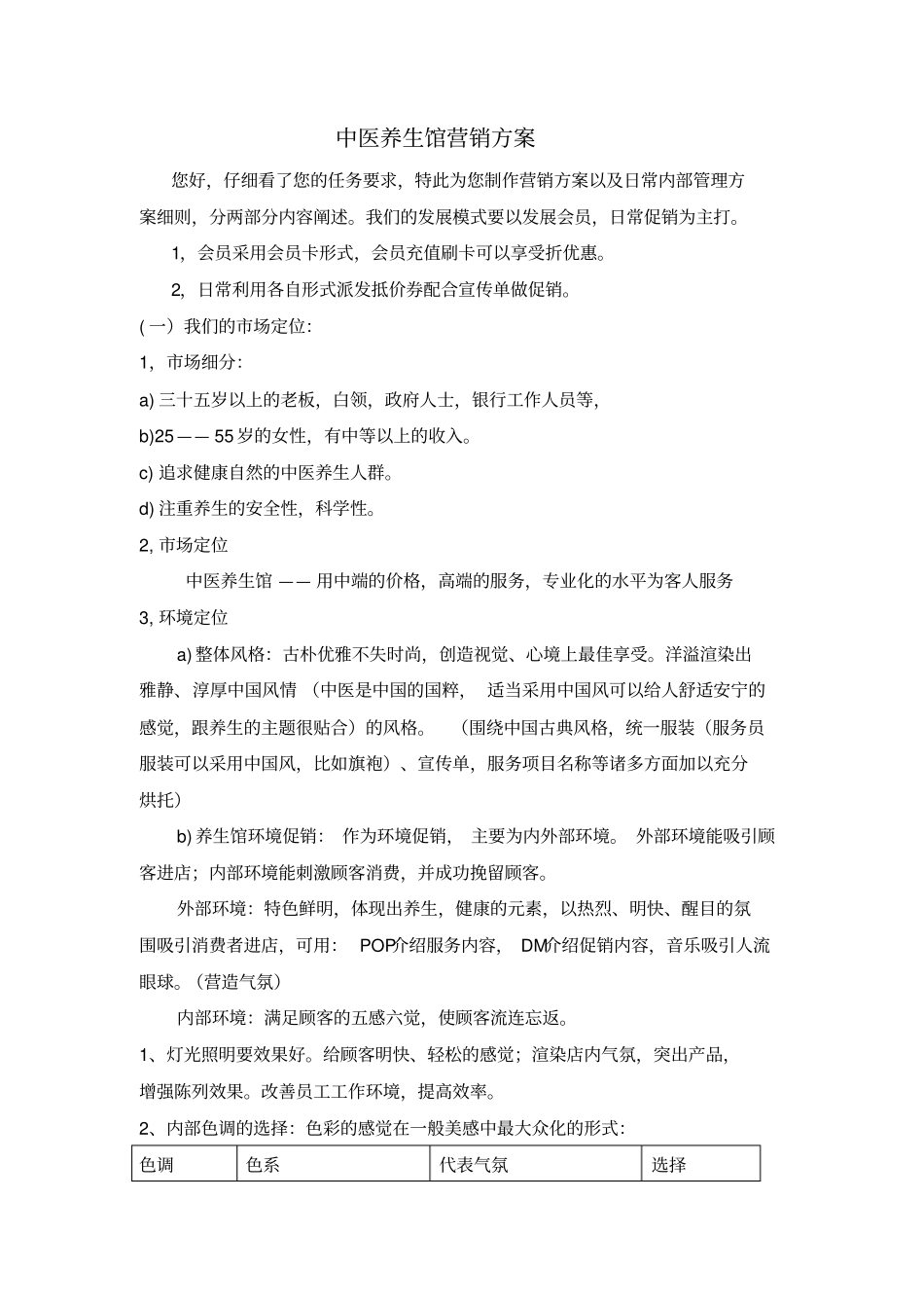 中医养生馆营销方案_第1页