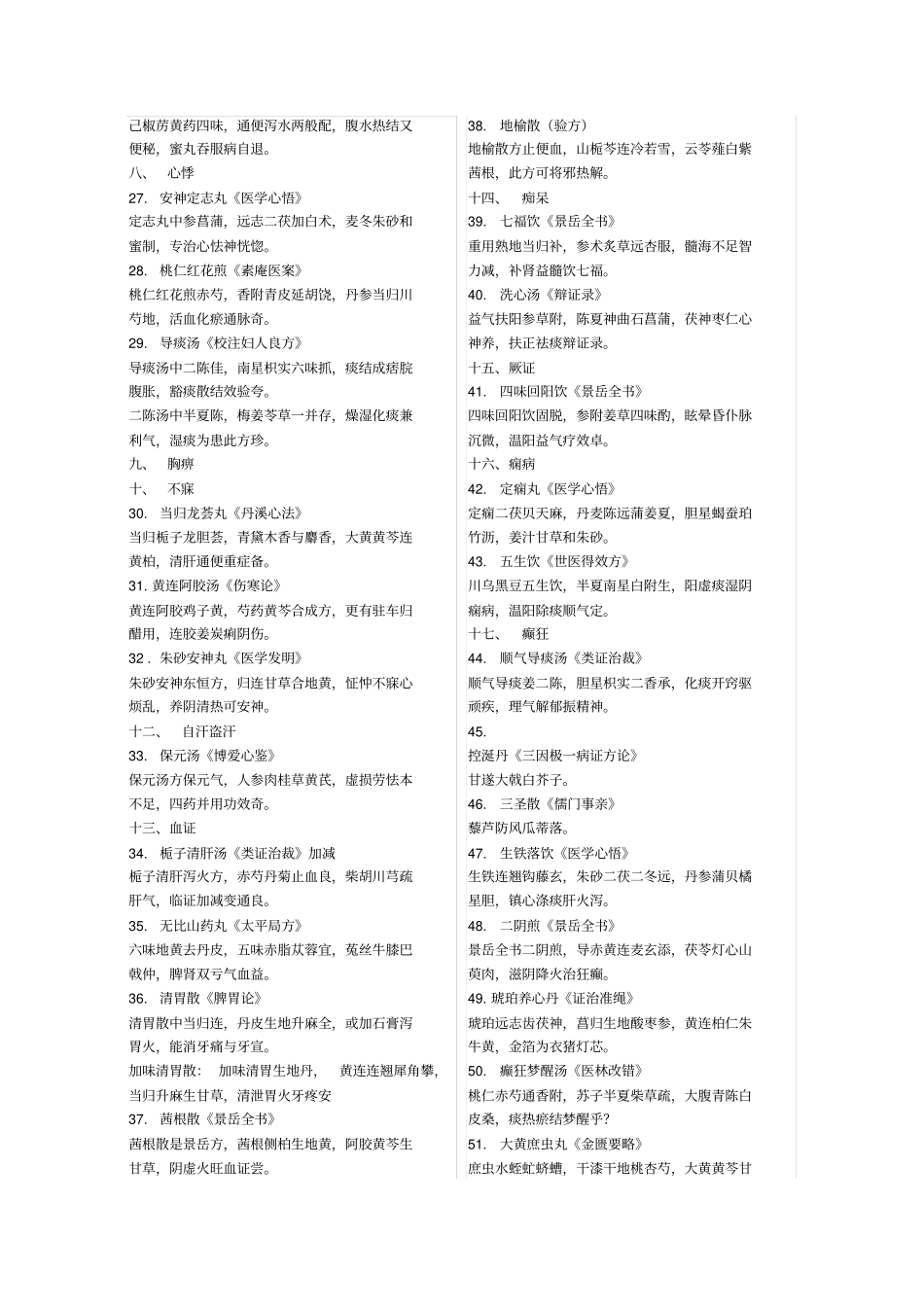 中医内科5个病方歌诀_第2页