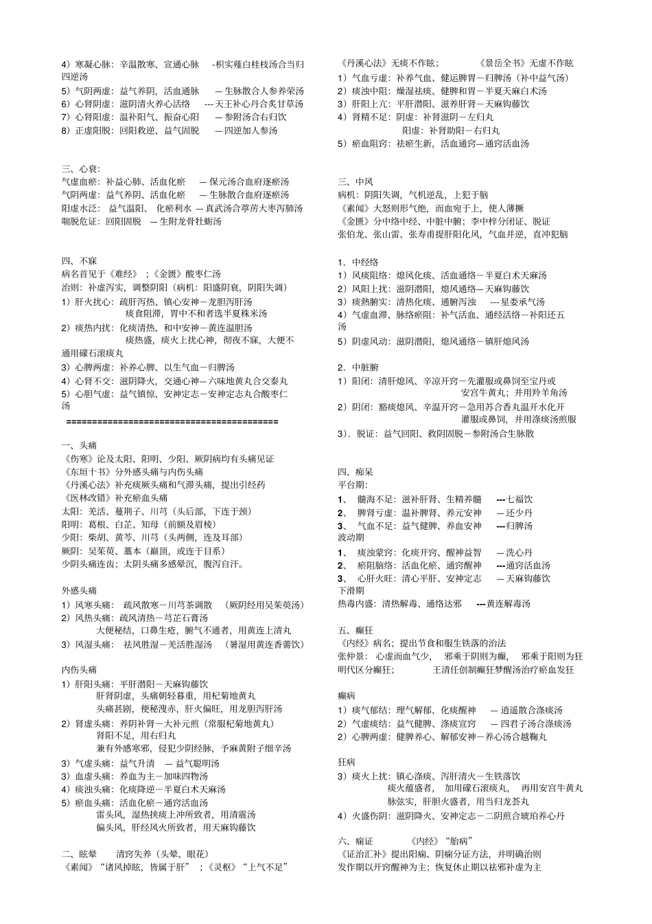 中医内科学核心笔记2018克详细_第2页