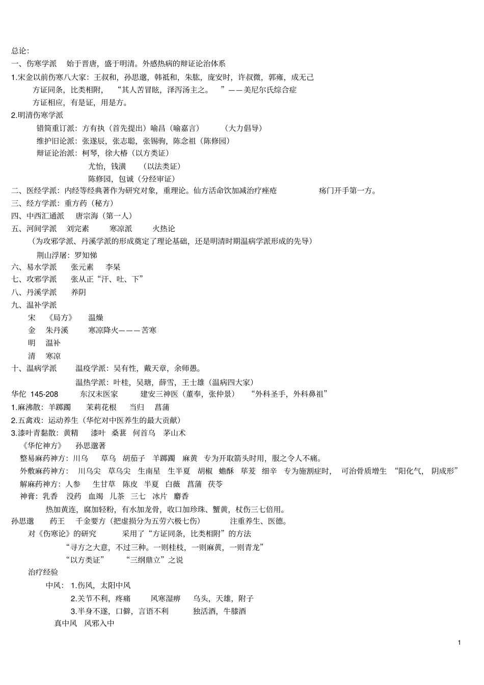 中医各家学说笔记重点整理最终版_第1页