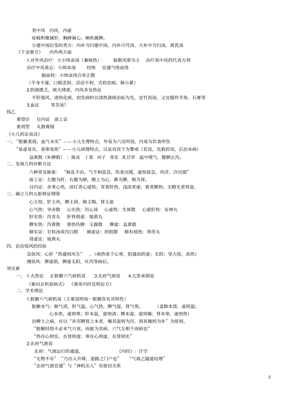 中医各家学说笔记重点整理最终版_第2页