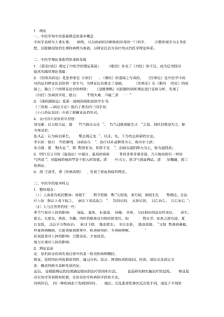 中医基础理论总结笔记